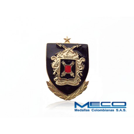 Distintivo Artilleria Oficial con Laurel 1 Estrella Ejercito Nacional